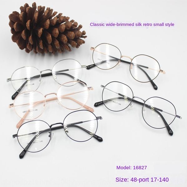 classic metal wide silk small round small face changing myopia glasses frame plain myopia glasses frame, Silver 
classic metal wide silk small round small face changing myopia glasses frame plain myopia glasses frame, Silver