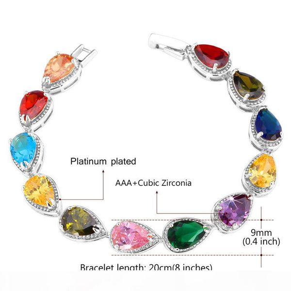 women's teardrop cubic zirconia jewelry gift for girls platinum 18k gold plated colorful gemstone tennis bracelet, Golden;silver
women's teardrop cubic zirconia jewelry gift for girls platinum 18k gold plated colorful gemstone tennis bracelet, Golden;silver