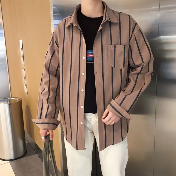 spring and autumn 2020 men's vertical stripes simple fashion new style casual college style student long-sleeved shirt men, White;black
spring and autumn 2020 men's vertical stripes simple fashion new style casual college style student long-sleeved shirt men, White;black
