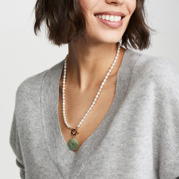 natural stone pendant pearl necklace for women add charm choker luxury atmosphere party wedding christmas gift 2020, Silver
natural stone pendant pearl necklace for women add charm choker luxury atmosphere party wedding christmas gift 2020, Silver