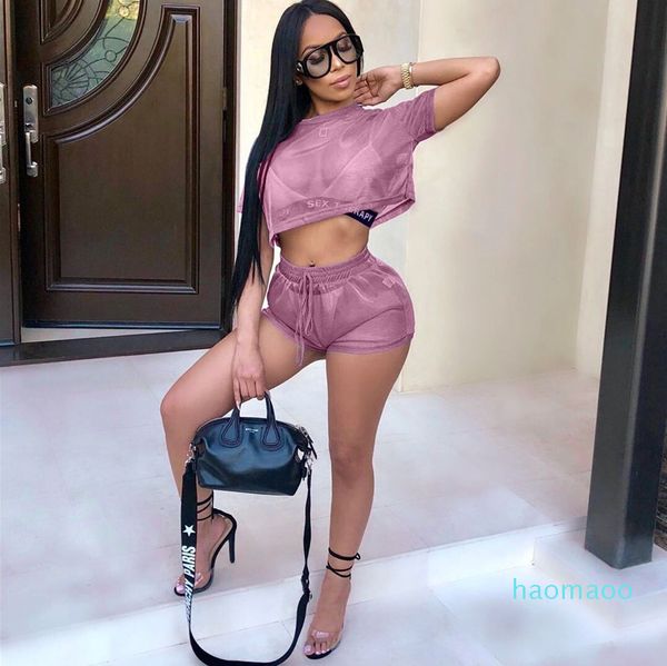 women see through mesh 2 pieces set club wear summer o-neck crop shorts party clothes nightclub clubwear, White
women see through mesh 2 pieces set club wear summer o-neck crop shorts party clothes nightclub clubwear, White