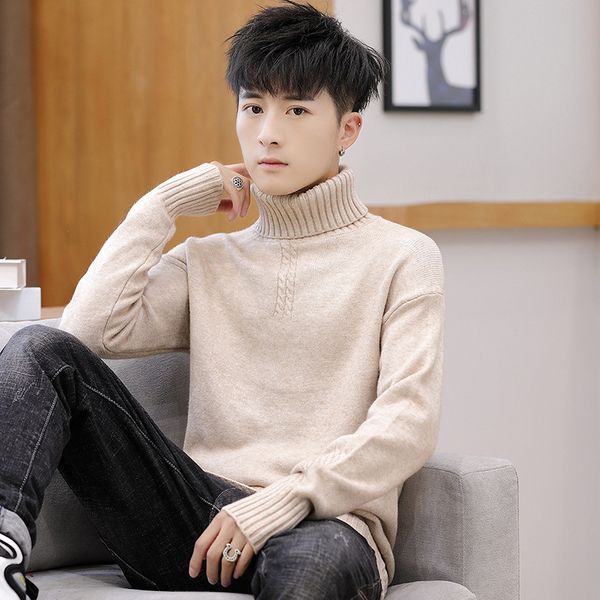 high collar loose mens sweater high street fall winter thick warm kintting solid color wild, White;black
high collar loose mens sweater high street fall winter thick warm kintting solid color wild, White;black