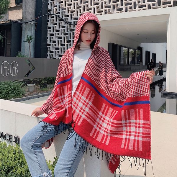 national style korean dual-purpose super large winter scarf scarf cloak exterior striped plaid cloak style shawl female, Blue;gray
national style korean dual-purpose super large winter scarf scarf cloak exterior striped plaid cloak style shawl female, Blue;gray