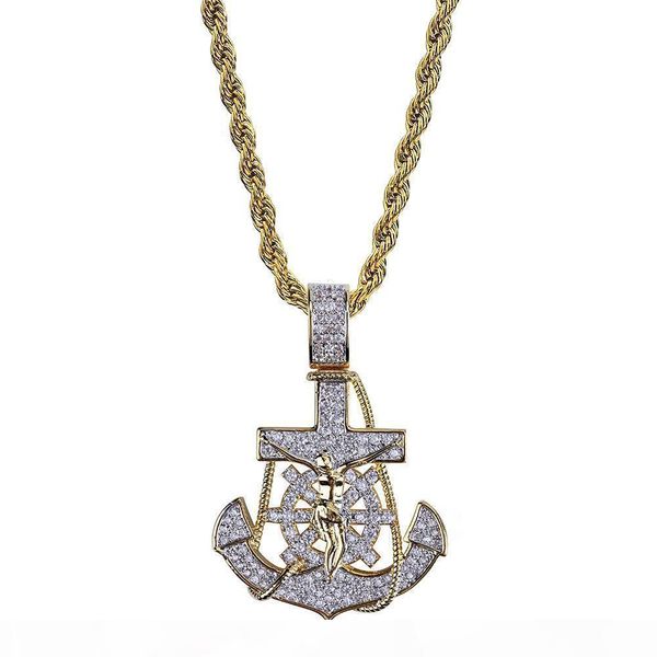 e new 18k gold plated iced out cublic zirconia vintage anchor pendant necklace twist chain 2 colors hip hop punkrock jewelry gifts for, Silver
e new 18k gold plated iced out cublic zirconia vintage anchor pendant necklace twist chain 2 colors hip hop punkrock jewelry gifts for, Silver