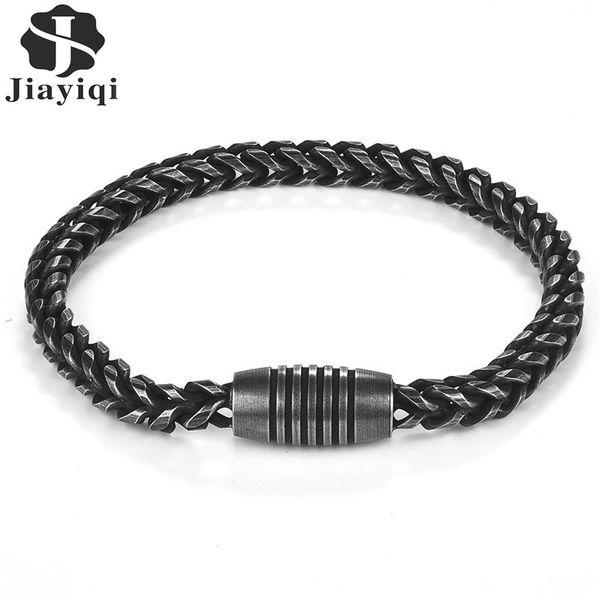 jiayiqi retro wheat stainless steel bracelet for men personality magnetic clasps chain wristband fashion jewelry wholesale 22cm, Black
jiayiqi retro wheat stainless steel bracelet for men personality magnetic clasps chain wristband fashion jewelry wholesale 22cm, Black
