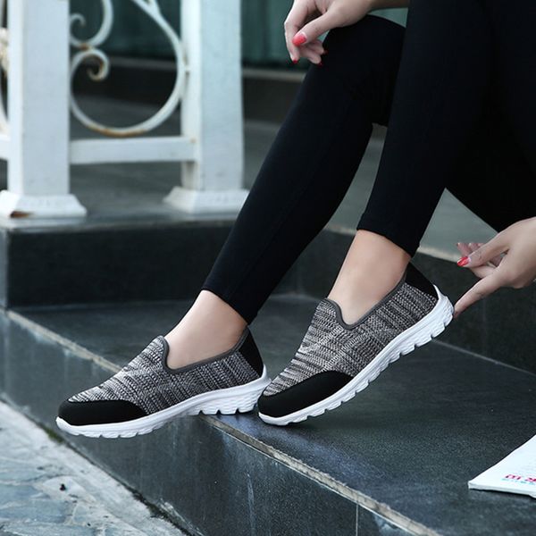 new women walking shoes non-slip women casual shoes spring and autumn slip on soft flats womens flats, Black