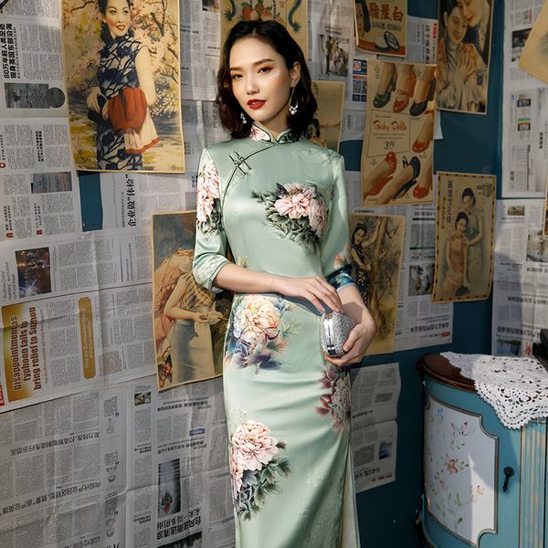 fashion long cheongsam chinese style mandarin collar dress womens summer rayon qipao slim party dresses vestido s-4xl, Red
fashion long cheongsam chinese style mandarin collar dress womens summer rayon qipao slim party dresses vestido s-4xl, Red