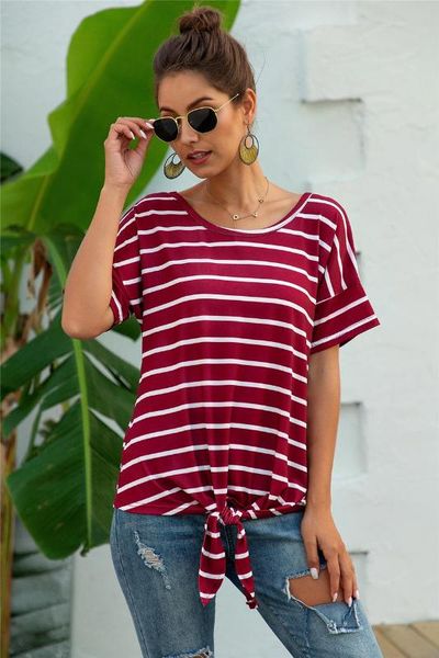 striped t-shirt women tie short sleeve t shirt summer 2020 new loose tee shirts o-neck tee tshirt women clothes, White
striped t-shirt women tie short sleeve t shirt summer 2020 new loose tee shirts o-neck tee tshirt women clothes, White