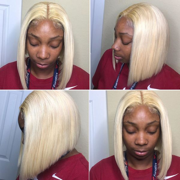 613 lace front wig short bob wig honey blonde human hair wigs remy straight pre plucked brazilian hair frontal wig, Black;brown
613 lace front wig short bob wig honey blonde human hair wigs remy straight pre plucked brazilian hair frontal wig, Black;brown