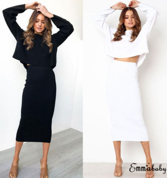 women solid batwing long sleeve crop or skinny skirt bodycon club party sheath casual autumn clothing, Gray
women solid batwing long sleeve crop or skinny skirt bodycon club party sheath casual autumn clothing, Gray