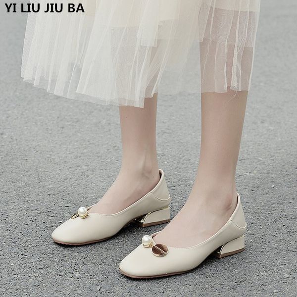 new 2020 women pumps mid heels women shoes platform square toe square heels wedding dress shoes zapatos de mujer, Black