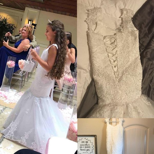 white mermaid flower girl dresses for weddings spaghetti lace appliques girls pageant dress first communion kids gowns, Red;yellow
white mermaid flower girl dresses for weddings spaghetti lace appliques girls pageant dress first communion kids gowns, Red;yellow
