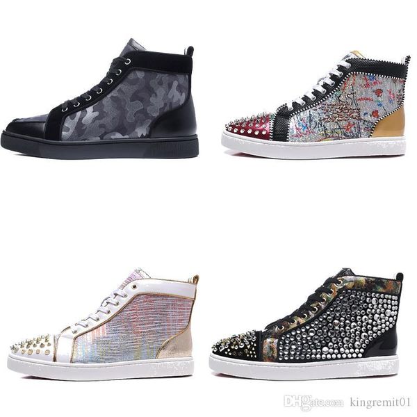 women men luxury designer boots flat casual red sole autumn winter casual shoes spikes red bottoms pik studded sneakers, Black
women men luxury designer boots flat casual red sole autumn winter casual shoes spikes red bottoms pik studded sneakers, Black