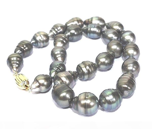 enormous natural peacock black tahitian south sea 11-13mm pearls 18" necklace, Silver
enormous natural peacock black tahitian south sea 11-13mm pearls 18" necklace, Silver