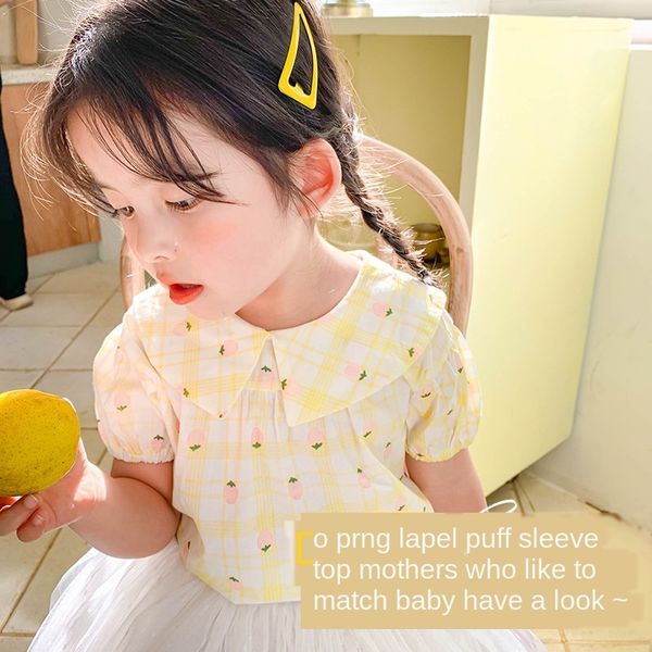 small strawberry doll shirt and medium-sized children's summer 2020 new cute and sweet baby girl's plaid strawberry doll shirt a26, White;black
small strawberry doll shirt and medium-sized children's summer 2020 new cute and sweet baby girl's plaid strawberry doll shirt a26, White;black
