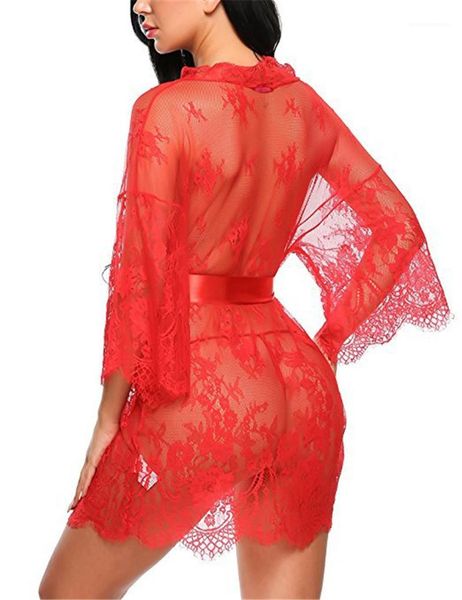 floral solid color v neck with belt see through womens designer underwear lace loose solid womens pyjamas, Black;white
floral solid color v neck with belt see through womens designer underwear lace loose solid womens pyjamas, Black;white