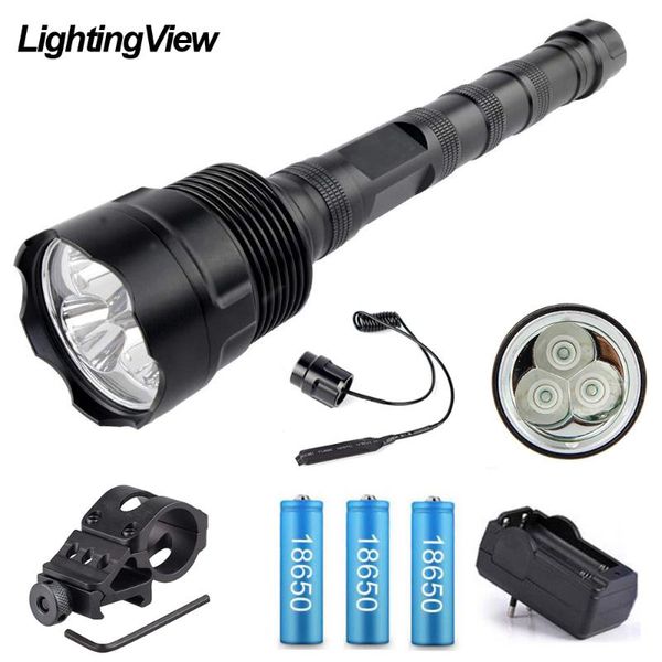 lightingview large tactical with remote switch & 3xt6 led 6000lm super bright waterproof 5 mode torch 18650
lightingview large tactical with remote switch & 3xt6 led 6000lm super bright waterproof 5 mode torch 18650