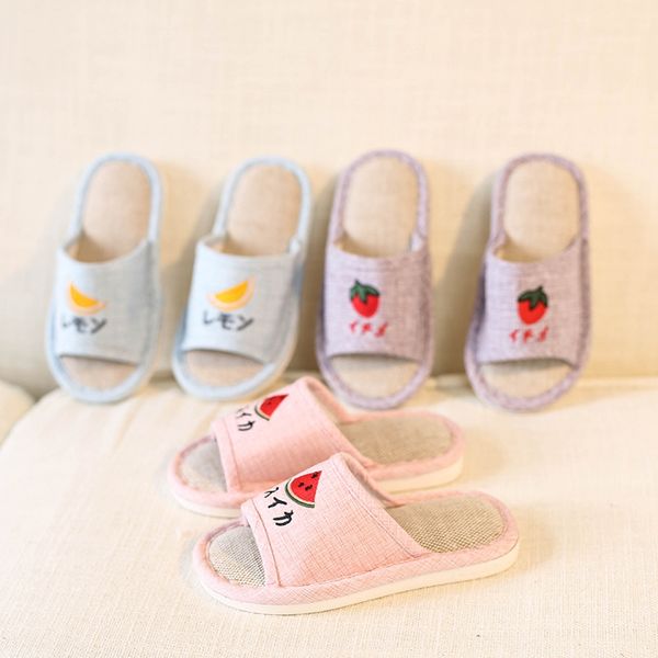 children' fruit linen indoor anti-skid floor season new cute breathable cotton linen soft bottom fruit slippers home slippers, Black;grey
children' fruit linen indoor anti-skid floor season new cute breathable cotton linen soft bottom fruit slippers home slippers, Black;grey