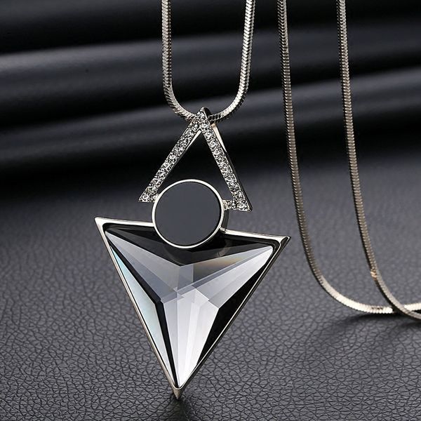 elifashion rhinestone two triangles shape pendant long necklace female winter sweater chain blue & brown pendant colar for women, Silver
elifashion rhinestone two triangles shape pendant long necklace female winter sweater chain blue & brown pendant colar for women, Silver