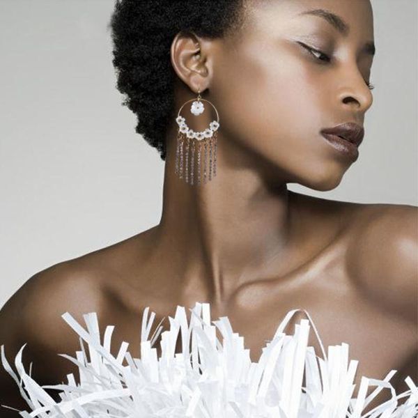 tiny white resin flowers golden plated long crystal rhinestone tassels women earrings boho drop dangle circle hook brincos gifts, Silver
tiny white resin flowers golden plated long crystal rhinestone tassels women earrings boho drop dangle circle hook brincos gifts, Silver