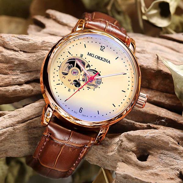 relogio masculino mens watches vintage skeleton automatic watches leather mechanical wristwatches wrist for men, Slivery;brown
relogio masculino mens watches vintage skeleton automatic watches leather mechanical wristwatches wrist for men, Slivery;brown