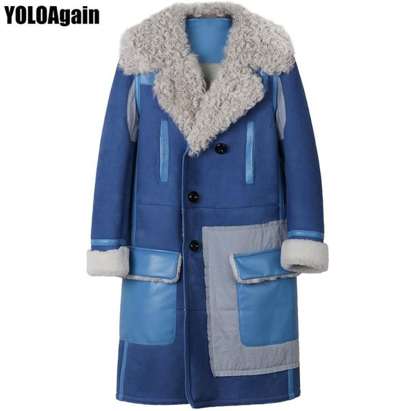 women's leather & faux yoloagain winter warm women blue long suede coat ladies lamb fur shearling jacket, Black
women's leather & faux yoloagain winter warm women blue long suede coat ladies lamb fur shearling jacket, Black