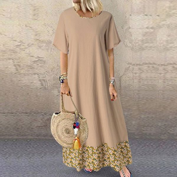 casual dresses aimsnug 2021 summer ladies elegant o-neck long maxi dress patchwork boho cotton linen plus size women loose, Black;gray
casual dresses aimsnug 2021 summer ladies elegant o-neck long maxi dress patchwork boho cotton linen plus size women loose, Black;gray
