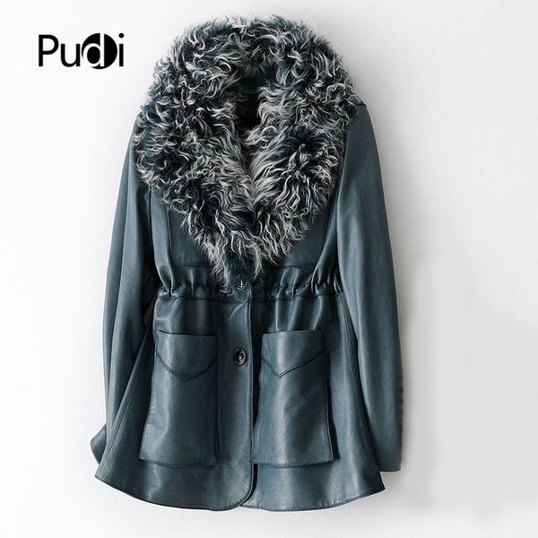pudi women genuine sheep leather coat jacket with real sheep fur collar winter real fur girl female long trench jackets a69030, Black
pudi women genuine sheep leather coat jacket with real sheep fur collar winter real fur girl female long trench jackets a69030, Black