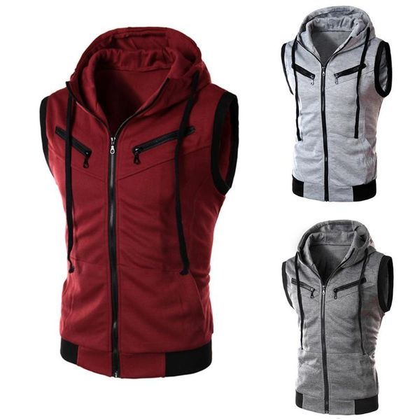 men's sports vest sleeveless hooded collar vest cloth fitness work out zipper waistcoat jacket, Black;blue
men's sports vest sleeveless hooded collar vest cloth fitness work out zipper waistcoat jacket, Black;blue
