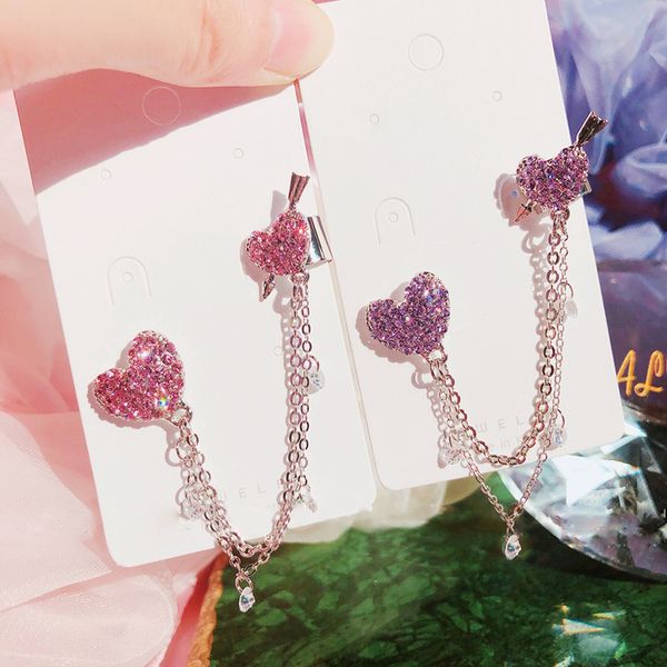 mengjiqiao korean elegant shiny rhinestone love heart long chian drop earrings for women girls 2 in 1 pendientes sweet jewelry, Silver
mengjiqiao korean elegant shiny rhinestone love heart long chian drop earrings for women girls 2 in 1 pendientes sweet jewelry, Silver