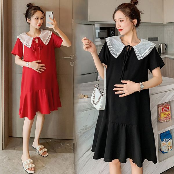 1960# maternity dress summer short sleeve easy matching loose stylish dress for pregnant women mom, White
1960# maternity dress summer short sleeve easy matching loose stylish dress for pregnant women mom, White