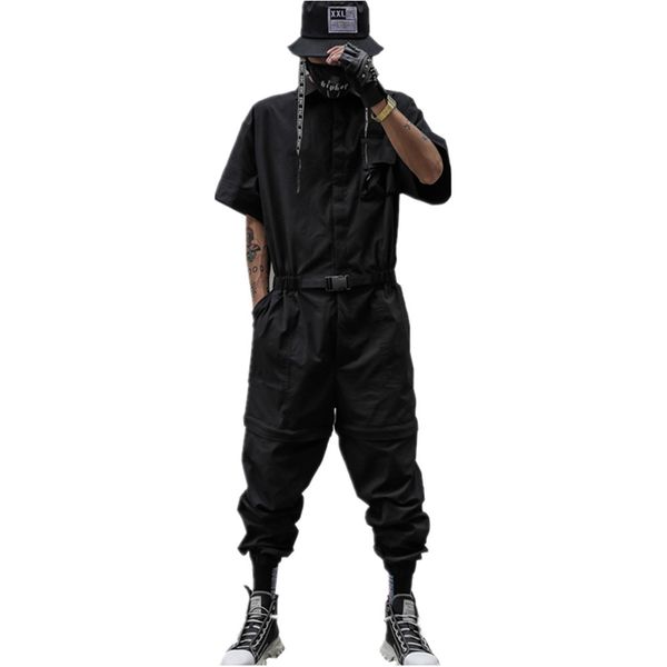 jumpsuit men rompers one piece overalls cotton mens runway pockets designer short sleeve casual fashion hip hop pants, Blue
jumpsuit men rompers one piece overalls cotton mens runway pockets designer short sleeve casual fashion hip hop pants, Blue