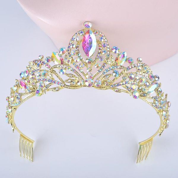 gold ab color wedding hair tiara for bride crystal rhinestones women crowns with comb bridal headpiece hair jewelry diadema t200522, Slivery;golden
gold ab color wedding hair tiara for bride crystal rhinestones women crowns with comb bridal headpiece hair jewelry diadema t200522, Slivery;golden