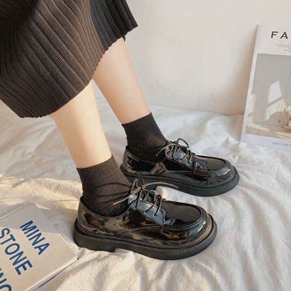 retro small leather shoes female british college style 2020 summer new japanese flat shoes cute soft sister, Black
retro small leather shoes female british college style 2020 summer new japanese flat shoes cute soft sister, Black