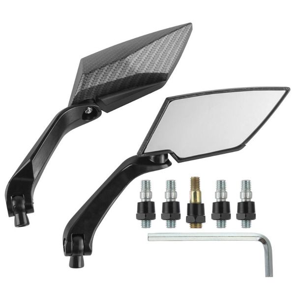 1 pair 8/10mm universal black carbon fiber motorcycle wing side rearview mirror motorbike handlebar mirror cycling accessories
1 pair 8/10mm universal black carbon fiber motorcycle wing side rearview mirror motorbike handlebar mirror cycling accessories