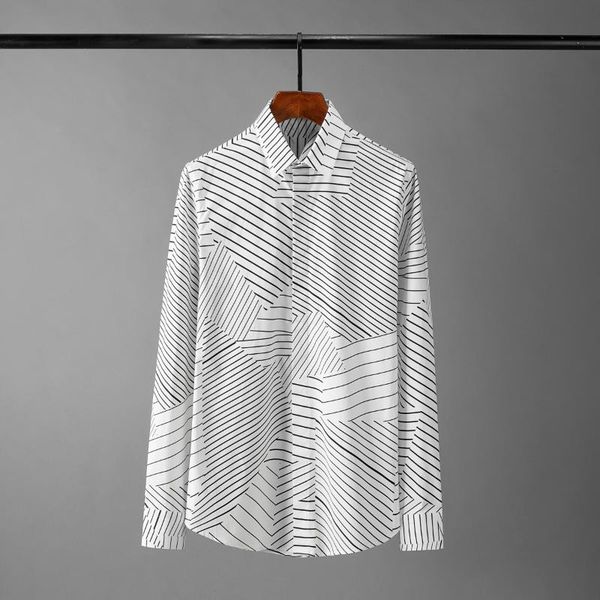 new irregularity stripe mens shirts luxury long sleeve casual party male shirts plus size 4xl fashion slim fit man, White;black
new irregularity stripe mens shirts luxury long sleeve casual party male shirts plus size 4xl fashion slim fit man, White;black