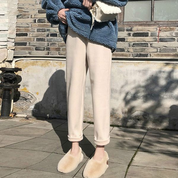 2020 new autumn winter women pants cotton woolen high waist loose elegant korean style casual banana solid harem trousers l134, Black;white
2020 new autumn winter women pants cotton woolen high waist loose elegant korean style casual banana solid harem trousers l134, Black;white