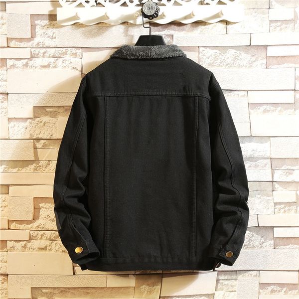 new men's lapel plus velvet thickened denim for teenagers simple large size men's jacket jacket coat, Black;brown
new men's lapel plus velvet thickened denim for teenagers simple large size men's jacket jacket coat, Black;brown
