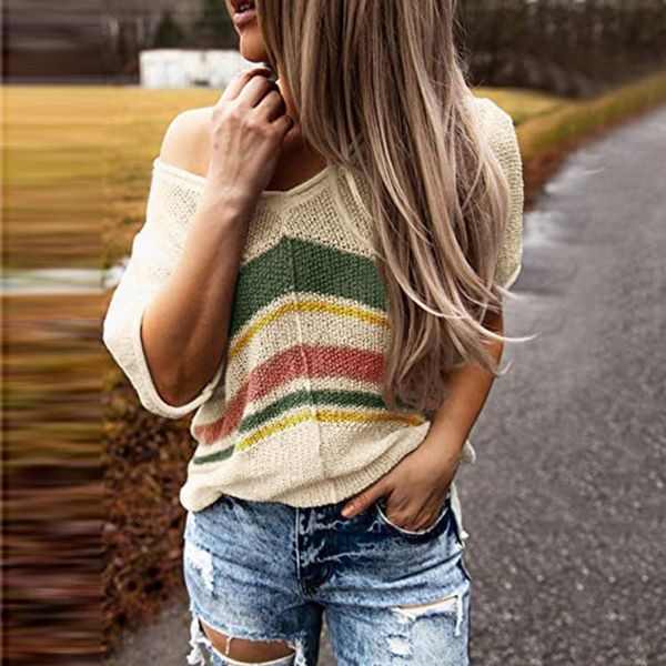fashion women t-shirts 2020 autumn off shoulder sweater v-neck pullover shirt color block knit stitching tee camisetas, White
fashion women t-shirts 2020 autumn off shoulder sweater v-neck pullover shirt color block knit stitching tee camisetas, White