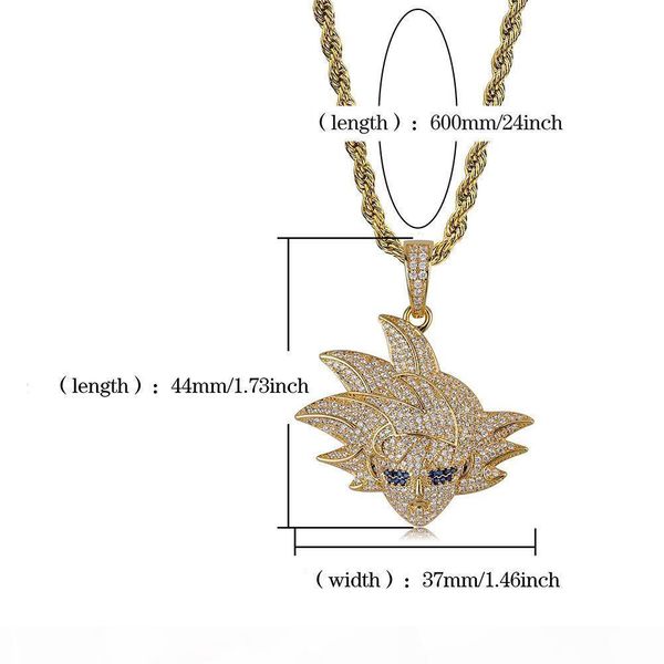 men hiphop dragon ball character gokan pendant & necklace gold plated cubic zirconia cartoon charm with chain punk rapper jewelry, Silver
men hiphop dragon ball character gokan pendant & necklace gold plated cubic zirconia cartoon charm with chain punk rapper jewelry, Silver