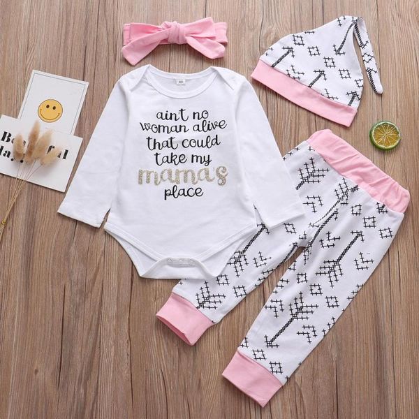 clothing sets born baby girl set 2021 spring fall letter printed jumpsuits+cute arrow pants+hat+ headband 4 pieces, White
clothing sets born baby girl set 2021 spring fall letter printed jumpsuits+cute arrow pants+hat+ headband 4 pieces, White