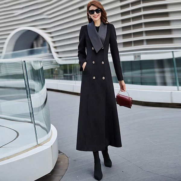 2020 new autumn and winter classic woolen coat double-sided cashmere solid coat wavy cashmere high-end x-long l138, Black
2020 new autumn and winter classic woolen coat double-sided cashmere solid coat wavy cashmere high-end x-long l138, Black