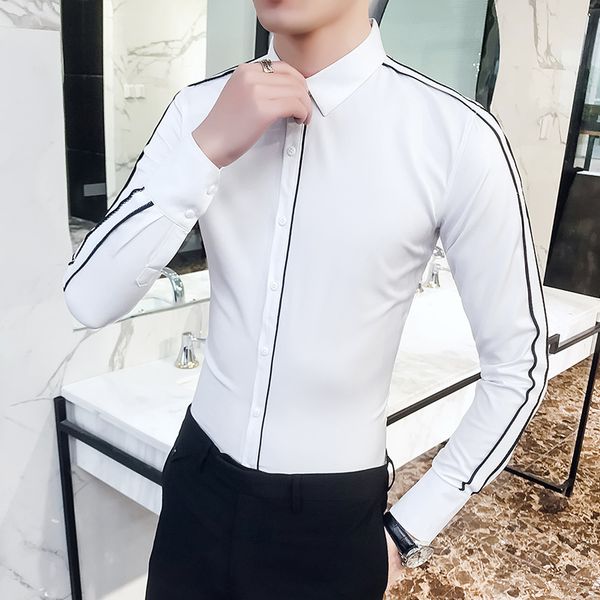 gzdeerax long sleeve men shirts solid color turn-down collar male shirts fashion slim fit party man 3xl, White;black
gzdeerax long sleeve men shirts solid color turn-down collar male shirts fashion slim fit party man 3xl, White;black