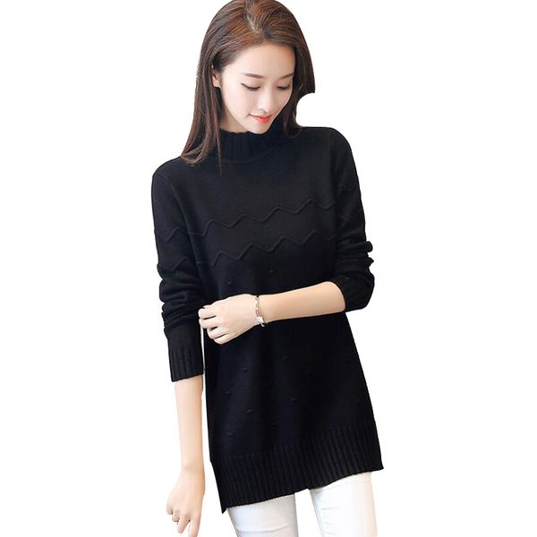women's sweaters rlyaeiz korean turtleneck knitted sweater women 2021 autumn winter mid-long knitwear loose split pullover thick solid, White;black
women's sweaters rlyaeiz korean turtleneck knitted sweater women 2021 autumn winter mid-long knitwear loose split pullover thick solid, White;black