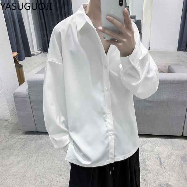 yasuguoji autumn new dress shirt men fashion social men shirt solid color business casual man loose long-sleeved, White;black
yasuguoji autumn new dress shirt men fashion social men shirt solid color business casual man loose long-sleeved, White;black