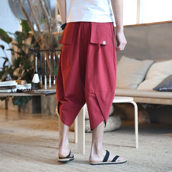 cotton harem pants men casual hip hop trousers drawstring cross bloomers calf-length pants joggers streetwear multi pockets, Black
cotton harem pants men casual hip hop trousers drawstring cross bloomers calf-length pants joggers streetwear multi pockets, Black