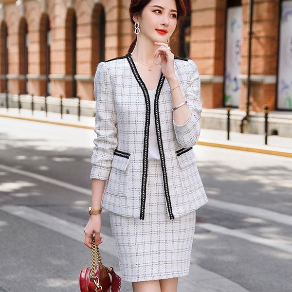 autumn winter women suit elegant v neck cardigan blazer coat office lady fashion casual business skirt suits, White
autumn winter women suit elegant v neck cardigan blazer coat office lady fashion casual business skirt suits, White