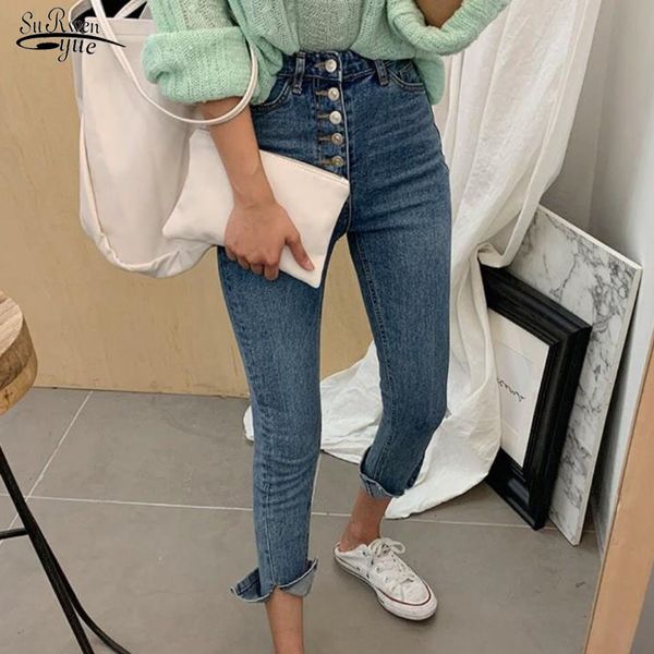 women's jeans 2021 korean pencil pants pantalones skinny high waist women blue slim denim ankle-length trouser ropa de mujer 10407
women's jeans 2021 korean pencil pants pantalones skinny high waist women blue slim denim ankle-length trouser ropa de mujer 10407
