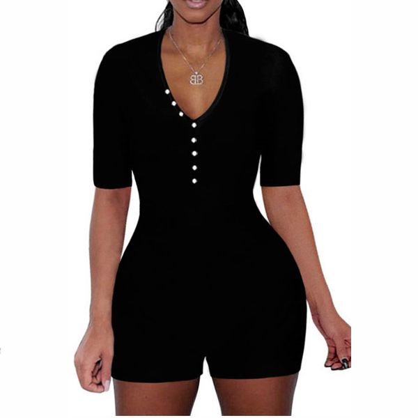 women's deep v neck rompers short sleeve playsuits front button bodycon jumpsuit solid color high waist jumpsuit nightwear, Black;white
women's deep v neck rompers short sleeve playsuits front button bodycon jumpsuit solid color high waist jumpsuit nightwear, Black;white