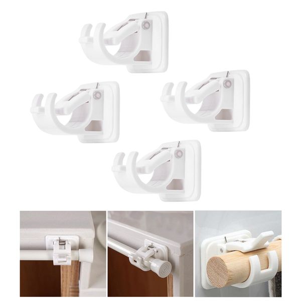 4/6/8/10xadjustable rod bracket wall curtain hanging rod clips